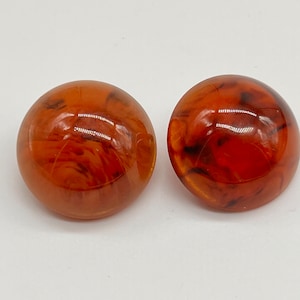 Vintage 1960’s cognac bakelite clip on earrings