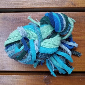 Wool Rug Hooking Strips (#8, 1/4" or Primitive Cut) - Ocean Blend