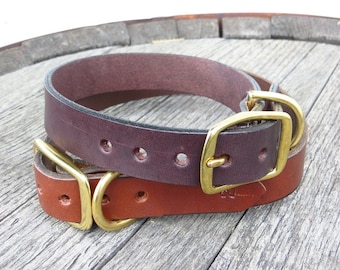1 "Heritage Leder Hundehalsband mit Massivem Messing Hardware