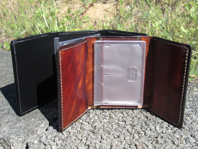 Monogrammed Mens Leather Trifold Wallet Gift for Him Etsy