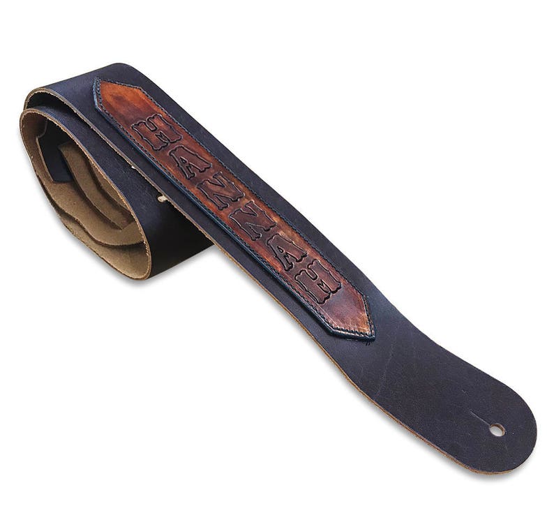 Custom Guitar Strap With Name Plate Etsy