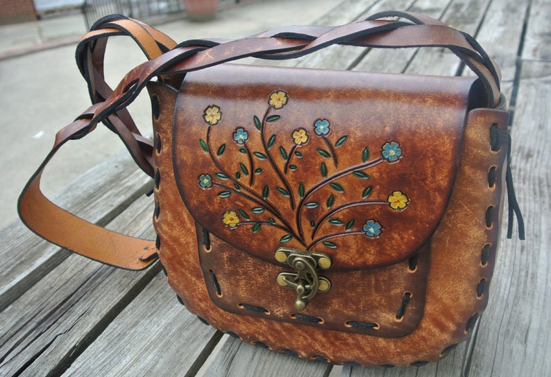 hand tooled leather purse