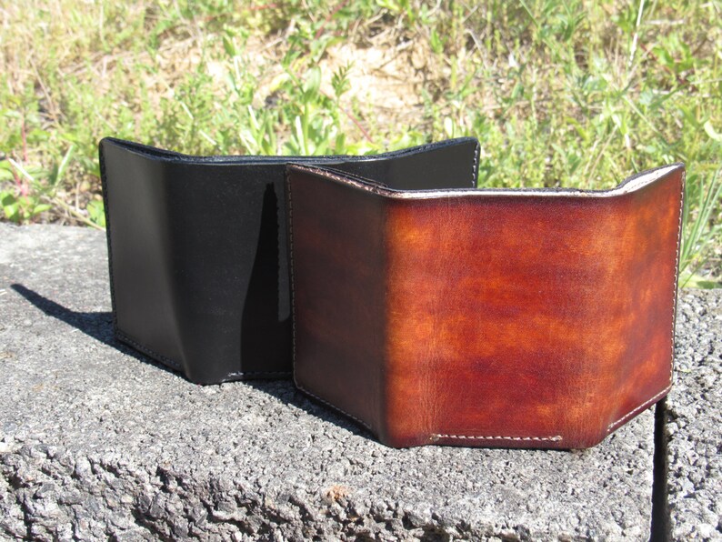 Monogrammed Mens Leather Trifold Wallet Gift for Him Etsy