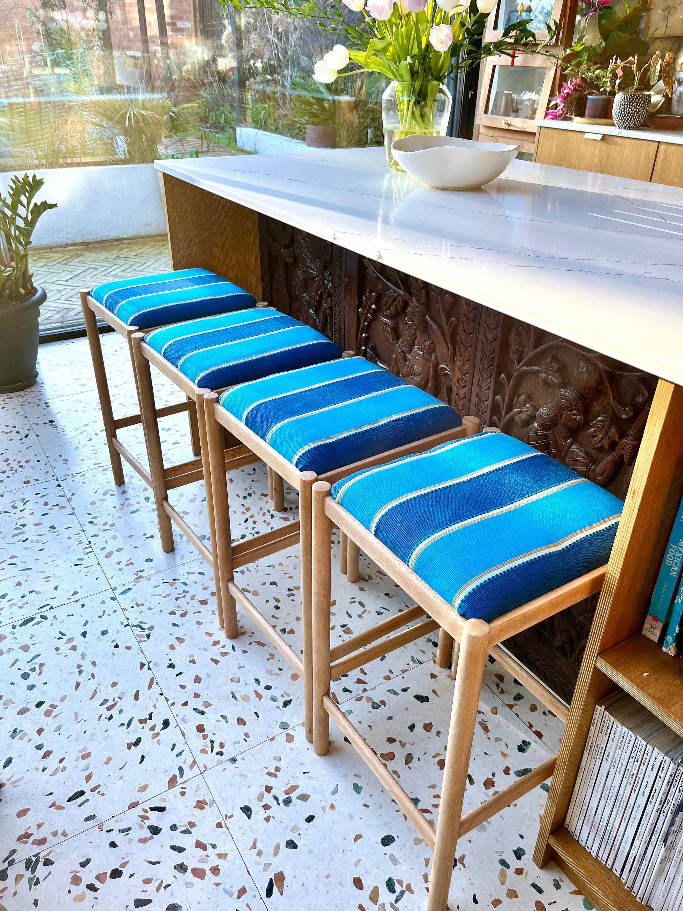 Striped 2024 bar stools