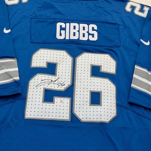 Jahmyr Gibbs gesigneerd Detroit Lions NFL voetbalshirt met COA