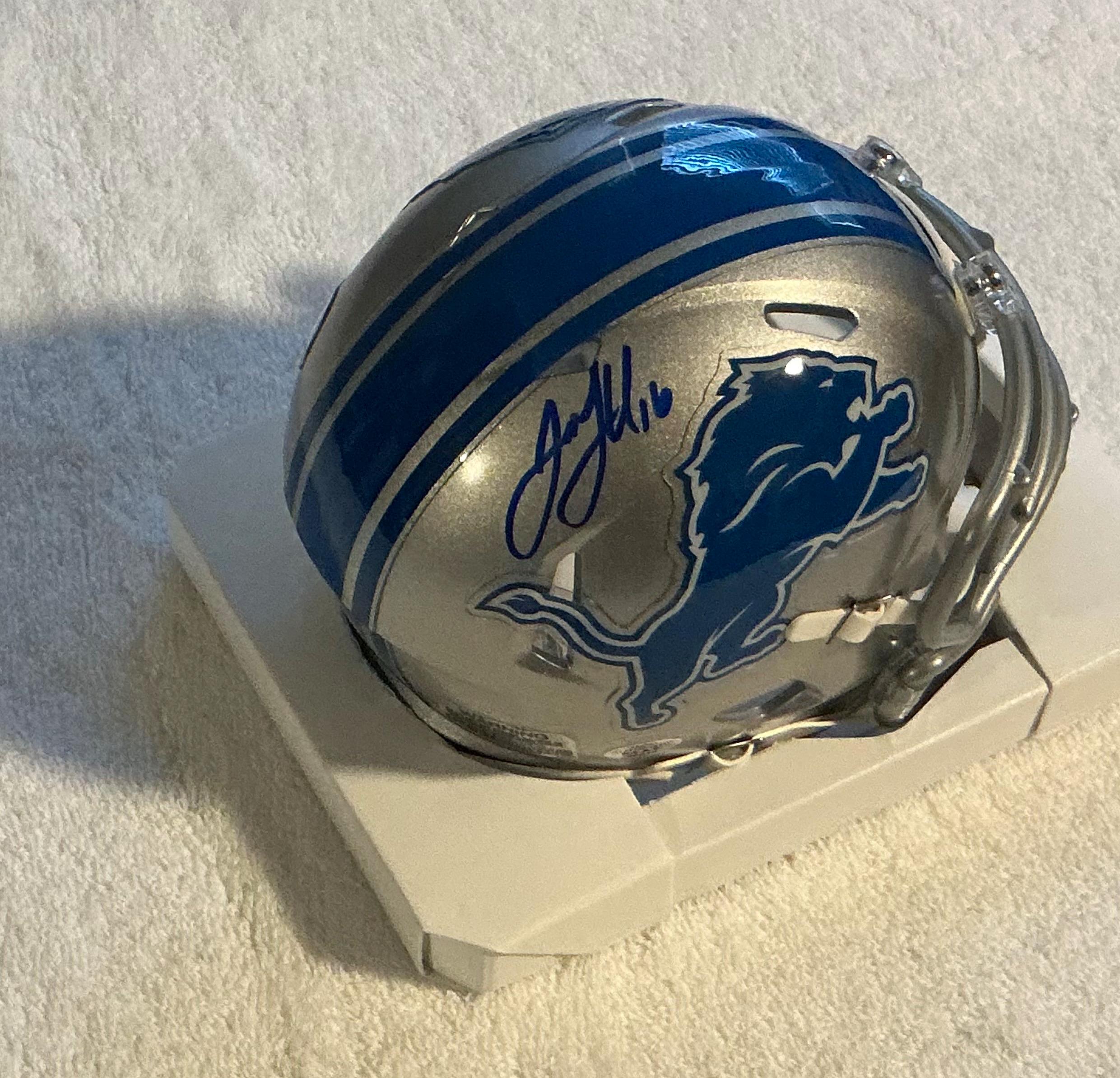 Jared Goff Signed Detroit Lions Mini Helmet with COA
