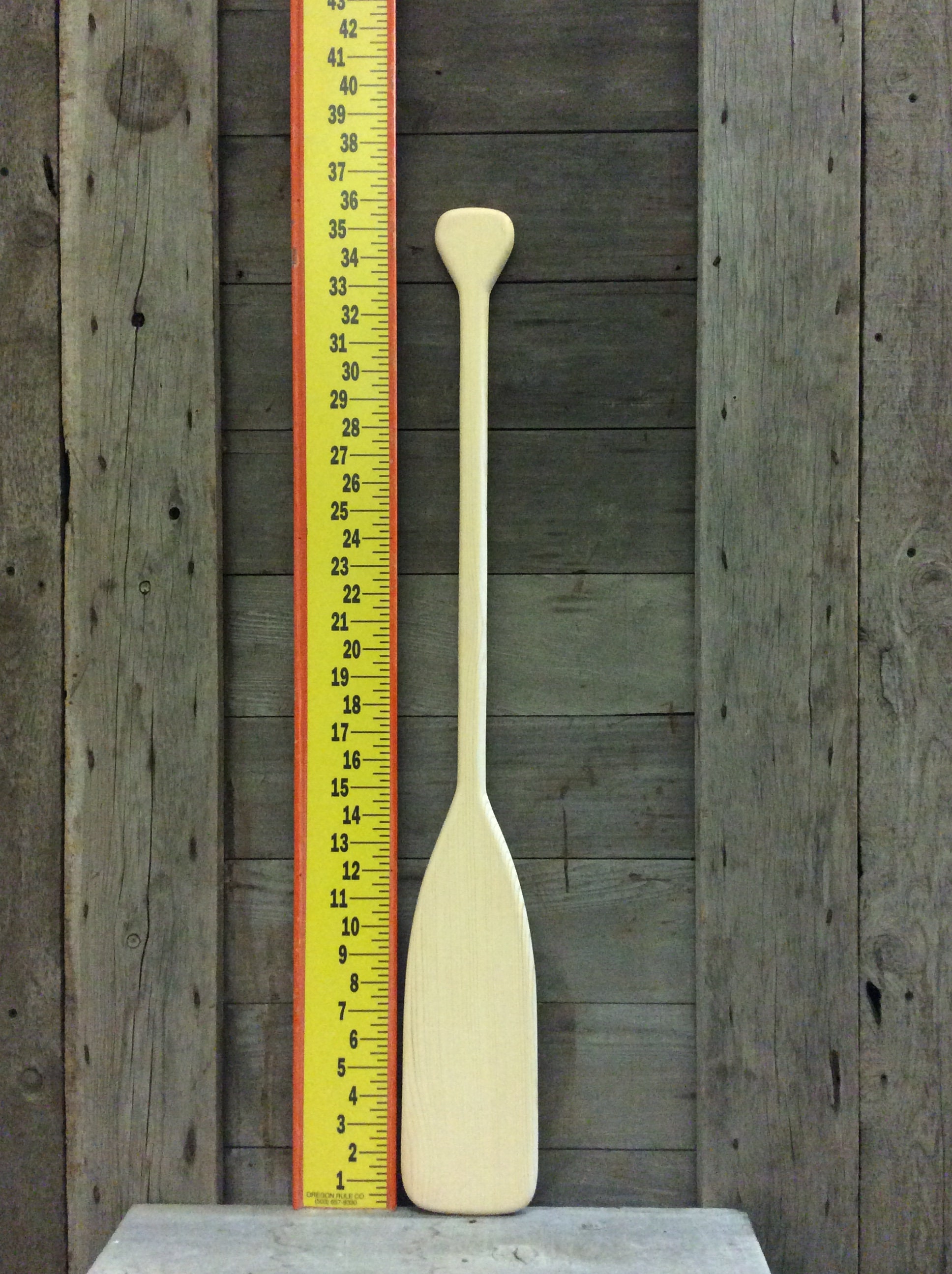 36 inch long flat bottomed unpainted canoe paddle 