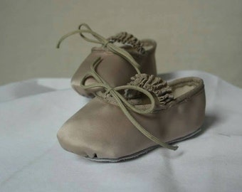 Beige Bow Baby Shoes