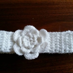 White Crochet Baby Headband