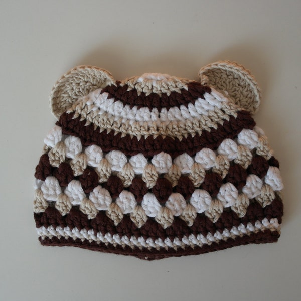 Baby crochet knitted Beanie hat Monkey ears 3-6 months