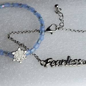 2 Frozen Inspired Bracelest Fearless Snowflake  Frozen 2