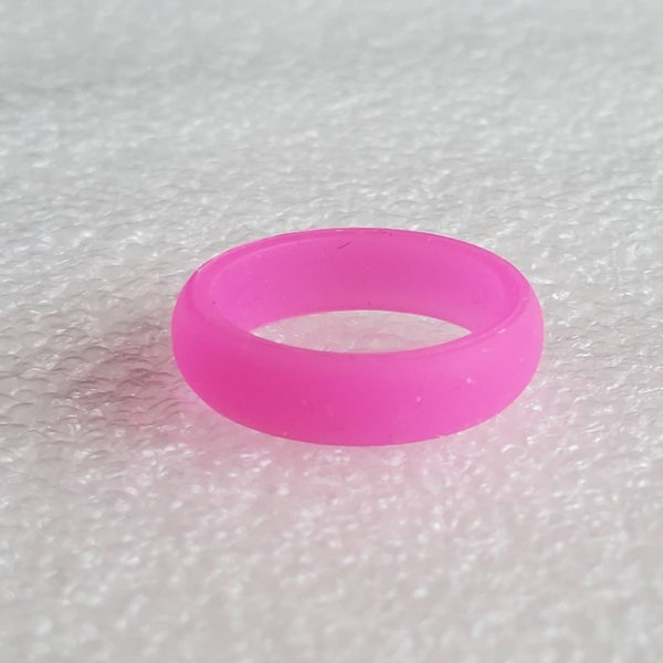 Pink Rose Silicone Wedding Ring Sizes 5, 6, 7, 8