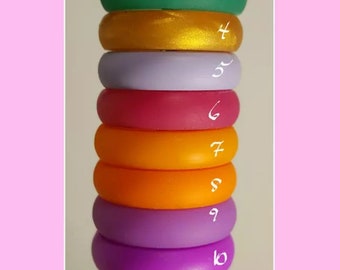 Silicone Wedding Ring Band Size 5 6 7 8 Spring Colors