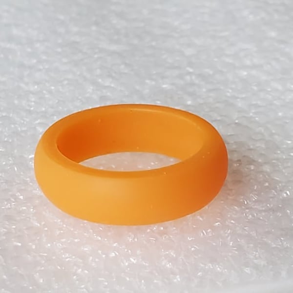 Orange Silicone Wedding Ring Sizes 5, 6, 7, 8