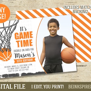 Basketball-Geburtstags-Einladung - druckbare DIGITALE DATEI - Basketball-Geburtstags-Party-Einladung - Sport-Geburtstags-Party-Einladung - jedes Alter!