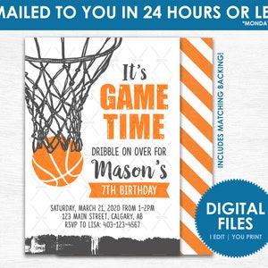 Basketball-Geburtstags-Einladung - druckbare DIGITALE DATEI - Basketball-Geburtstags-Party-Einladung - Sport-Geburtstags-Party-Einladung - jedes Alter!