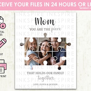 Mama Puzzleteil, das uns zusammen Zeichen - druckbare DIGITALE DATEI - Foto-Geschenk von Kind-Kindern - personalisiertes Geburtstagsgeschenk für Mama