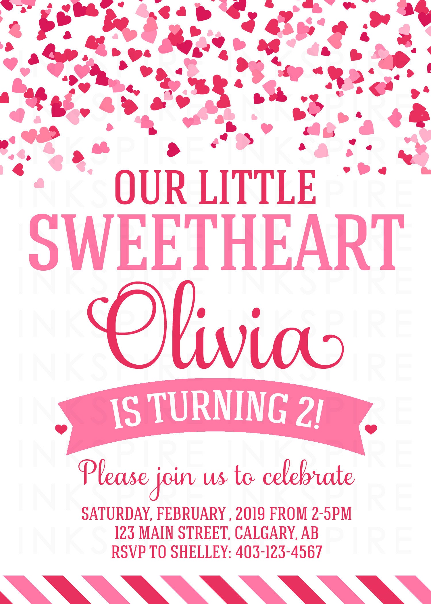 Valentine Birthday Invitation Printable DIGITAL FILE Etsy