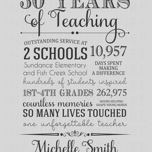 Teacher Retirement Gift Printable DIGITAL FILE - Etsy