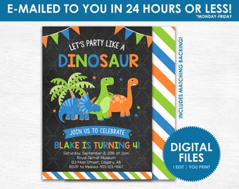 Dinosaur Invitation, Dinosaur Birthday, Dinosaur Party, Dinosaur Invite, Dinosaur, Birthday Invitation, Printable Invitation, DIGITAL FILE