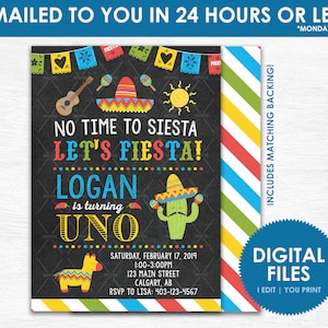 Convite de aniversário Fiesta - para imprimir ARQUIVO DIGITAL - Convite para primeira festa de aniversário mexicana - qualquer idade! Versão fotográfica disponível!