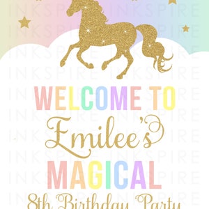 Unicorn Welcome Sign, Unicorn Printable, Unicorn Birthday Decor ...