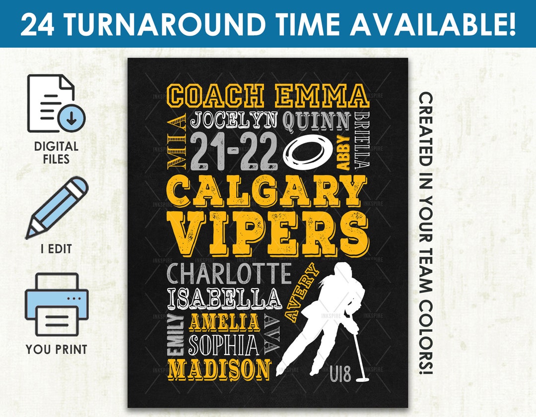 Ringette Coach Appreciation Gift - DIGITAL FILE - Personalized Ringette ...