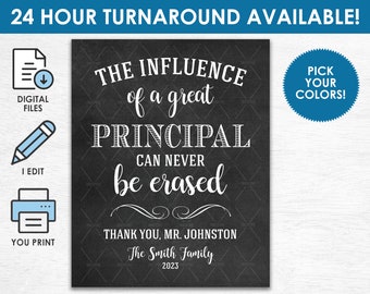 Principal Gift - Printable DIGITAL FILE - Personalized Print for School Assistant Vice Principal - Teacher Appreciation - Change the Colors!