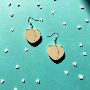 Peach Emoji Layered Acrylic Dangle Earrings