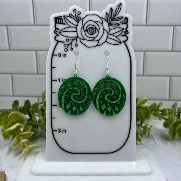 Moana Heart of Te Fiti Engraved Acrylic Dangle Earrings