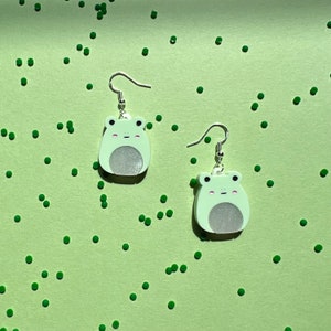 Frog Squish Layered Acrylic Dangle Earrings