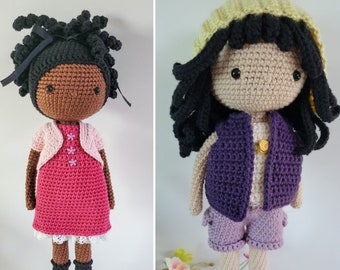 personalized doll, gift for girls, handmade poseable doll with clothes, custom crochet doll from photo, unique amigurumi plush doll finished