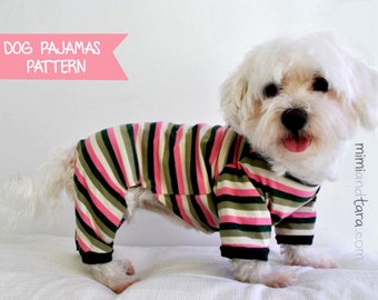 Dog Pajamas Pattern size S, Dog clothes, Dog Clothes Patterns, Sewing Pattern, Dog Pajamas, Dog Pajamas Pattern