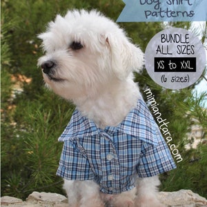 All Sizes Dog Shirt Pattern Bundle, Dog Clothes, Sewing Pattern, Dog Clothing Pattern