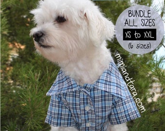 All Sizes Dog Shirt Pattern Bundle, Dog Clothes, Sewing Pattern, Dog Clothing Pattern