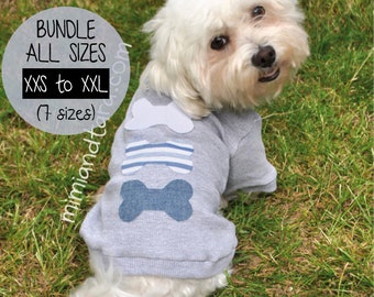 Dog Sweater Pattern Bundle All Sizes, Dog Clothes, Dog Clothes Pattern, Sewing Pattern, Tshirt For Dog, Dog Sweaters