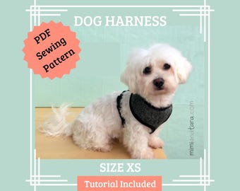 Dog Harness Sewing Pattern, Vest Style, Size XS (PDF Pattern)