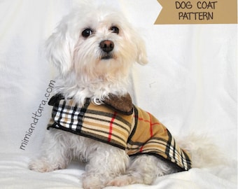 Dog Coat Pattern Size S, Sewing Pattern, Dog Clothing Pattern, Dog Coat, Dog Raincoat