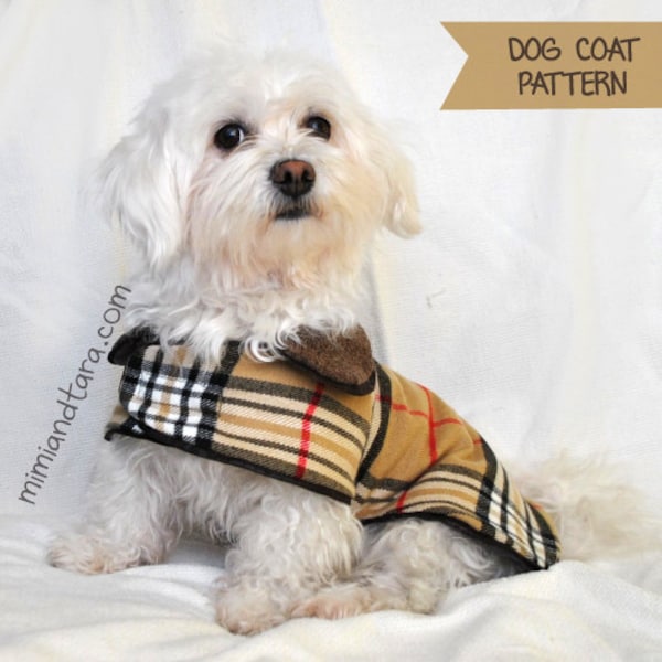 Dog Coat Pattern Size S, Sewing Pattern, Dog Clothing Pattern, Dog Coat, Dog Raincoat