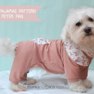 Dog Pajamas Pattern size XS Peter Pan, Dog Clothes, Dog Clothes Pattern, Small Dog Pajamas, Sewing Pattern image 1