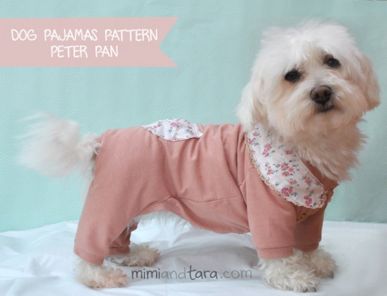 Dog Pajamas Pattern size XS Peter Pan, Dog Clothes, Dog Clothes Pattern, Small Dog Pajamas, Sewing Pattern image 1