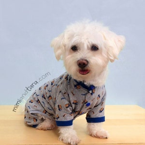 Dog Pajamas Pattern size M button up, Sewing pattern, Dog clothing pattern image 5