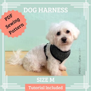 Dog Harness Sewing Pattern (Size M): DIY Pet Vest, Easy Tutorial (PDF Pattern)