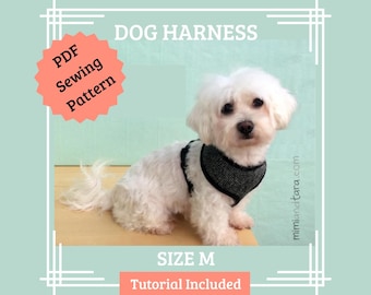 Dog Harness Sewing Pattern (Size M): DIY Pet Vest, Easy Tutorial (PDF Pattern)