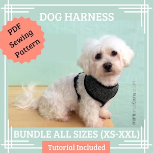 Dog Harness Sewing Pattern Bundle: Vest Style, All Sizes XS-XXL (PDF Pattern)