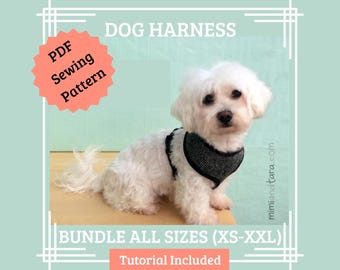 Dog Harness Sewing Pattern Bundle: Vest Style, All Sizes XS-XXL (PDF Pattern)