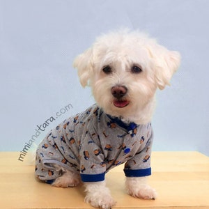 Dog Pajamas Pattern size XS button up, Sewing Pattern, Dog Clothes Pattern image 5