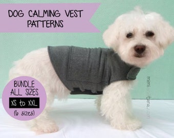 Dog Calming Vest Pattern BUNDLE ALL SIZES, Dog Vest Pattern, Anxiety Vest, Calming Vest, Sewing Pattern, Dog Clothes Patterns