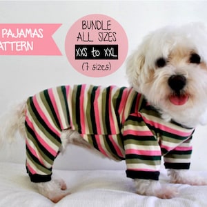 All Sizes Dog Pajamas Pattern Bundle, Sewing Pattern, Dog Clothing Pattern