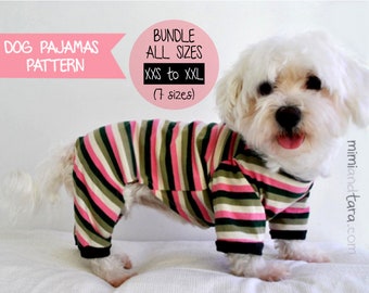 All Sizes Dog Pajamas Pattern Bundle, Sewing Pattern, Dog Clothing Pattern